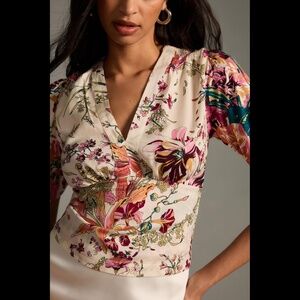 Anthropologie Tiny Adelaide floral Blouse